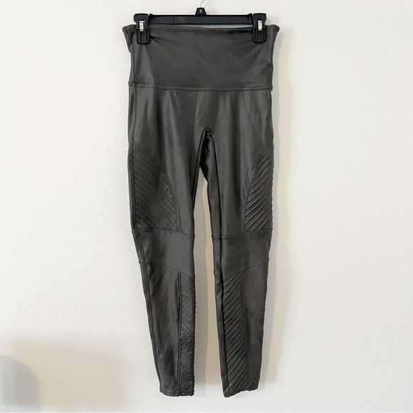 SPANX Moto High Waisted Leggings Pants Gunmetal Gray XL - Picture 1 of 6